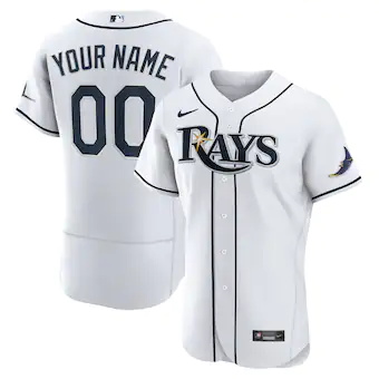 mens nike white tampa bay rays home authentic custom jersey